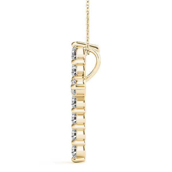18K Yellow Gold Diamond Cross Pendant