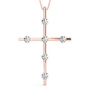 14K Rose Gold Round Diamond Fashion Pendant