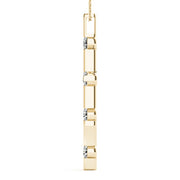 14K Yellow Gold Diamond Cross Pendant