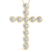 14K Yellow Gold Diamond Cross Pendant
