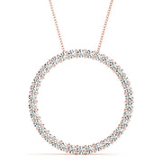 14K Rose Gold Diamond Circle Pendant