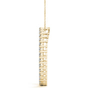 14K Yellow Gold Round Diamond Circle Pendant