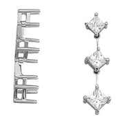 Diamond Three Stone 14K White Gold Pendant