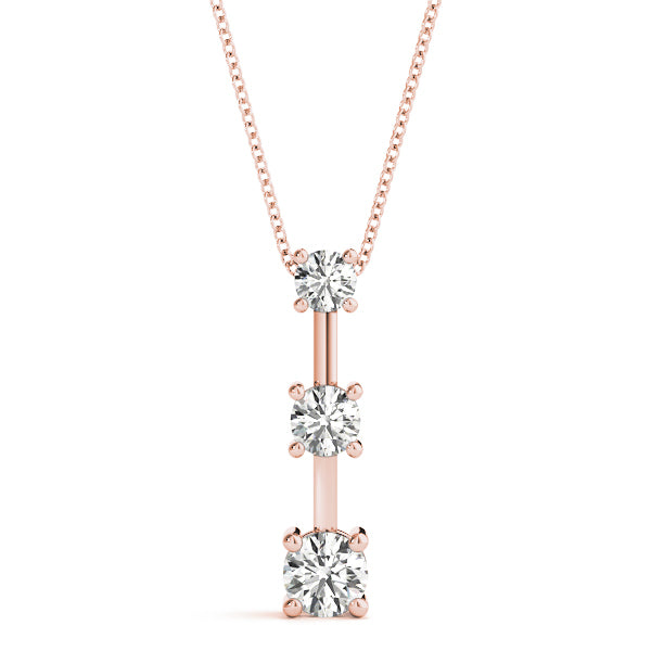 14K Rose Gold 1 CT Round Diamond Pendant