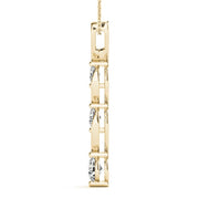 18K Yellow Gold 1/2 ct tw Three Stone Diamond Pendant