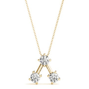 18K Yellow Gold 1 ct tw Three Stone Diamond Pendant
