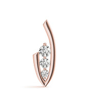 18K Rose Gold 1/2 ct tw Three Stone Diamond Pendant