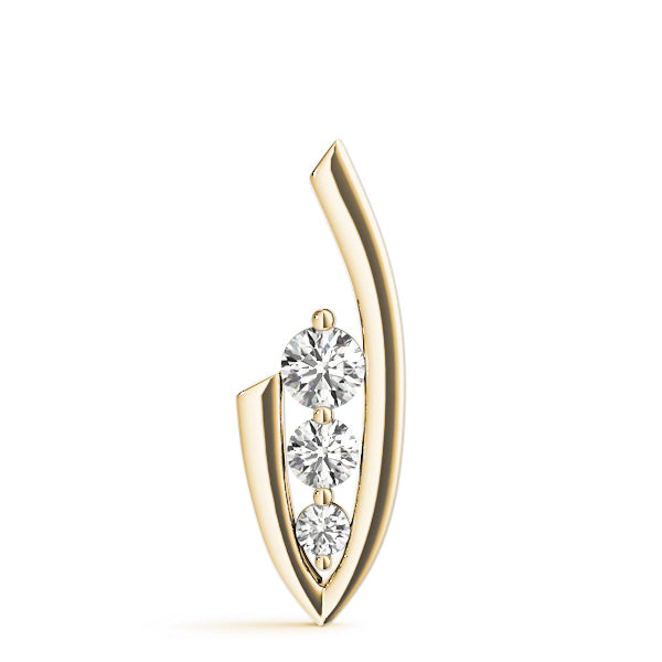 18K Yellow Gold 1/2 ct tw Three Stone Diamond Pendant