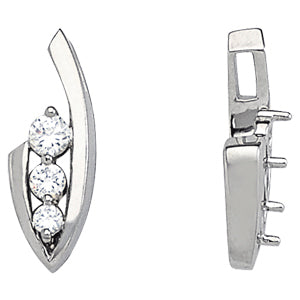 0.50 CTW Round Diamond Three-Stone Pendant