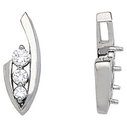 18K White Gold 1/2 ct tw Three Stone Diamond Pendant