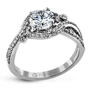 ZR1631 Engagement Ring in 14k Gold with Diamonds