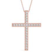 Rose Gold Diamond Cross Pendant - 0.25 ctw