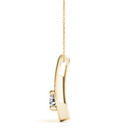14K Yellow Gold Round Diamond Solitaire Pendant