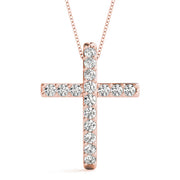 14K Rose Gold Round Diamond Fashion Pendant