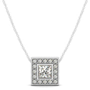 Round Diamond Halo Pendant | 24 Stones