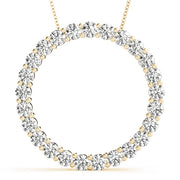 14K Yellow Gold Diamond Circle Fashion Pendant
