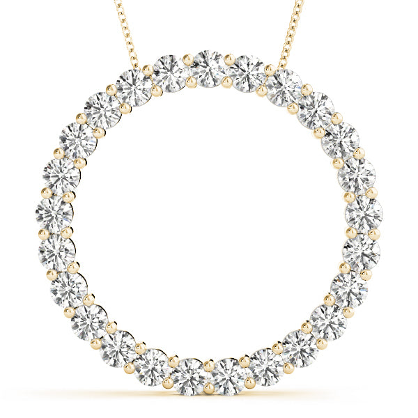 14K Yellow Gold Diamond Circle Fashion Pendant