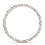 14K Rose Gold Round Diamond Circle Pendant