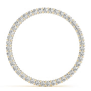14K Yellow Gold Round Diamond Circle Pendant