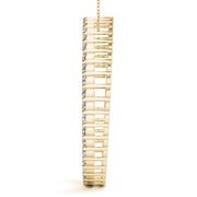 14K Yellow Gold Round Diamond Circle Pendant