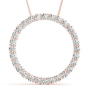 14K Rose Gold Diamond Circle Pendant