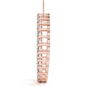 14K Rose Gold Diamond Circle Pendant