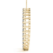 14K Yellow Gold Round Diamond Circle Pendant