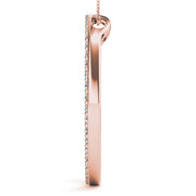 14K Rose Gold Round Diamond Circle Pendant