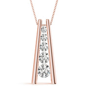 14K Rose Gold Diamond Journey Pendant