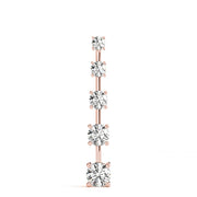 14K Rose Gold Round Diamond Journey Pendant