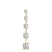 14K Yellow Gold Round Diamond Pendant