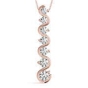 14K Rose Gold Diamond Journey Pendant