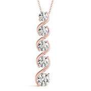 14K Rose Gold Diamond Journey Pendant