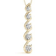 14K Yellow Gold Diamond Journey Pendant