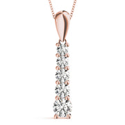 14K Rose Gold Diamond Journey Pendant