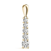 14K Yellow Gold Diamond Journey Pendant Necklace