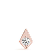 14K Rose Gold Round Diamond Solitaire Pendant