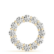 14K Yellow Gold Diamond Circle Pendant - 3 ctw