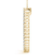 14K Yellow Gold Diamond Circle Pendant Necklace