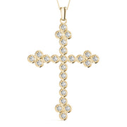 14K Yellow Gold Diamond Cross Pendant