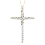14K Yellow Gold Diamond Cross Pendant