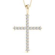 14K Yellow Gold 1ctw Round Diamond Pendant