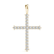14K Yellow Gold 1ctw Round Diamond Pendant