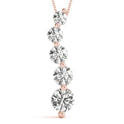 14K Rose Gold 1 CT Diamond Journey Pendant