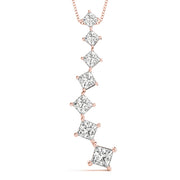 14K Rose Gold Diamond Journey Pendant 1.5ctw