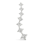14K White Gold Square Diamond Pendant