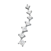 14K White Gold Square Diamond Pendant