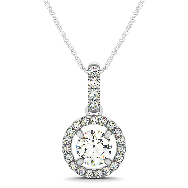 Round Diamond Halo Pendant