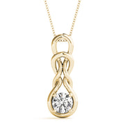 14K Yellow Gold Diamond Love Knot Pendant