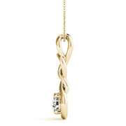 14K Yellow Gold Diamond Love Knot Pendant